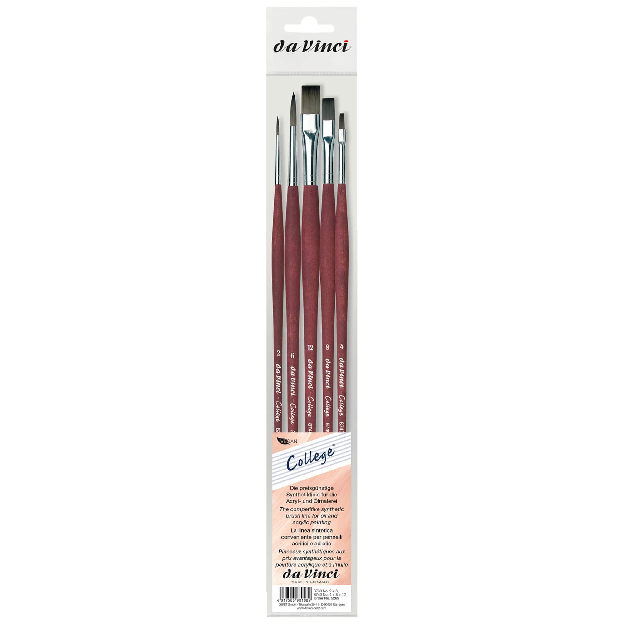 da Vinci COLLEGE 5 Piece Synthetic Brush Set